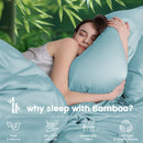Hotel Breathable Bamboo Fitted Sheet & Pillowcase-2 Piece-Ultra Soft 2000TC Breathable Fitted Bed Sheets Set with 37 Centimetre Deep Pocket-Cooling Sheets for Hot Sleepers(Sky Blue,King Single)