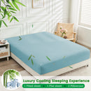 Hotel Breathable Bamboo Fitted Sheet & Pillowcase-2 Piece-Ultra Soft 2000TC Breathable Fitted Bed Sheets Set with 37 Centimetre Deep Pocket-Cooling Sheets for Hot Sleepers(Sky Blue,King Single)