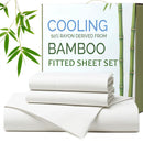 Hotel Breathable Bamboo Fitted Sheet & Pillowcase-2 Piece-Ultra Soft 2000TC Breathable Fitted Bed Sheets Set with 37 Centimetre Deep Pocket-Cooling Sheets for Hot Sleepers(White,King Single)