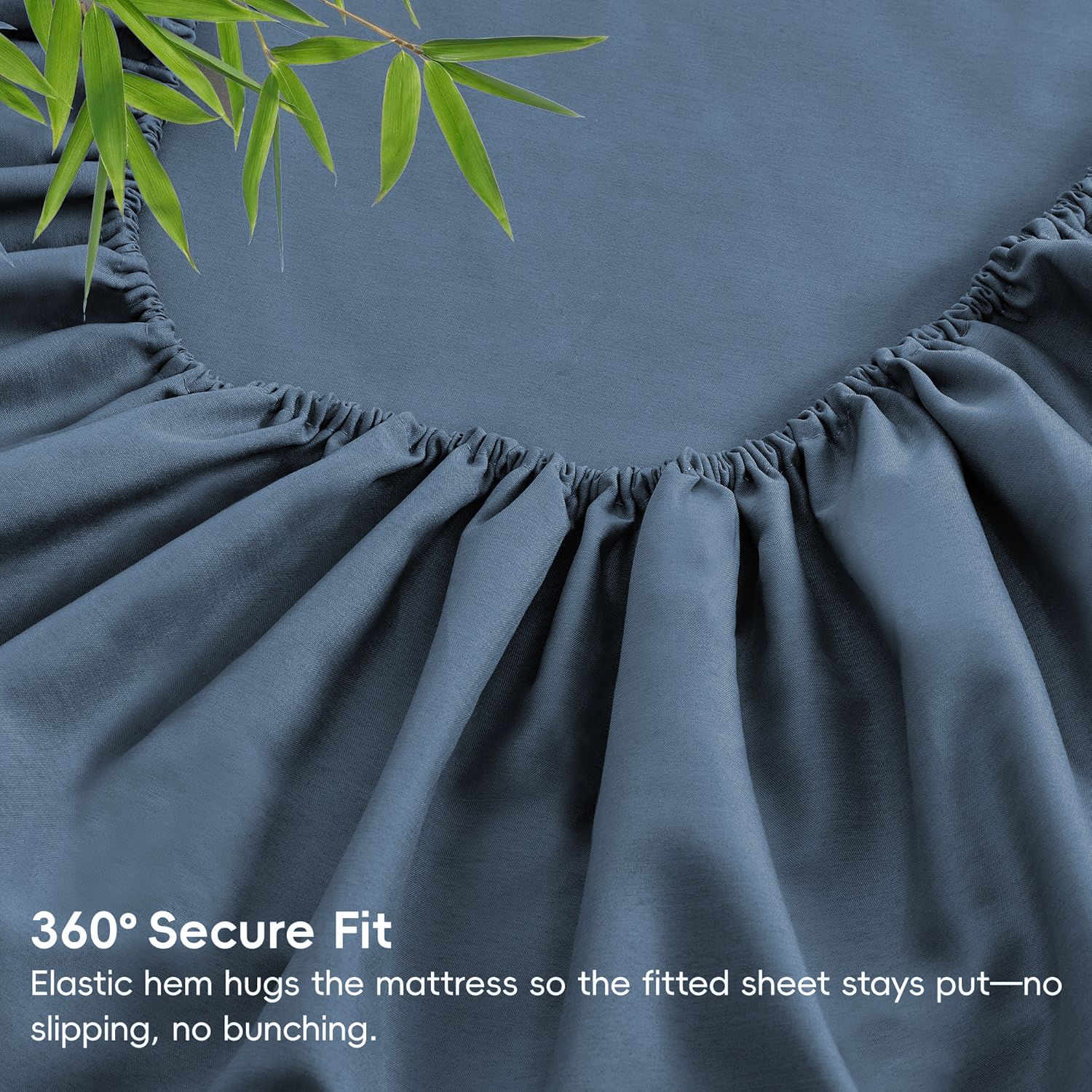 3 Piece Ultra Soft Bamboo Breathable Sheet Set -Hotel 2000TC Breathable Bed Sheets Set with 37 Centimetre Deep Pocket-Breathable Sheets for Hot Sleepers(Navy,King Single)