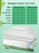 Hotel Breathable Bamboo Fitted Sheet & Pillowcase-3 Piece-Ultra Soft 2000TC Breathable Fitted Bed Sheets Set with 37 Centimetre Deep Pocket-Cooling Sheets for Hot Sleepers(Sky Blue,Queen)