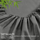 3 Piece Ultra Soft Bamboo Breathable Sheet Set -Hotel 2000TC Breathable Bed Sheets Set with 37 Centimetre Deep Pocket-Breathable Sheets for Hot Sleepers(Grey,Single)