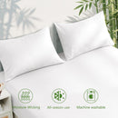 Hotel Breathable Bamboo Fitted Sheet & Pillowcase-3 Piece-Ultra Soft 2000TC Breathable Fitted Bed Sheets Set with 40 Centimetre Deep Pocket-Cooling Sheets for Hot Sleepers(White,Super King)