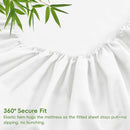 Hotel Breathable Bamboo Fitted Sheet & Pillowcase-3 Piece-Ultra Soft 2000TC Breathable Fitted Bed Sheets Set with 40 Centimetre Deep Pocket-Cooling Sheets for Hot Sleepers(White,Super King)