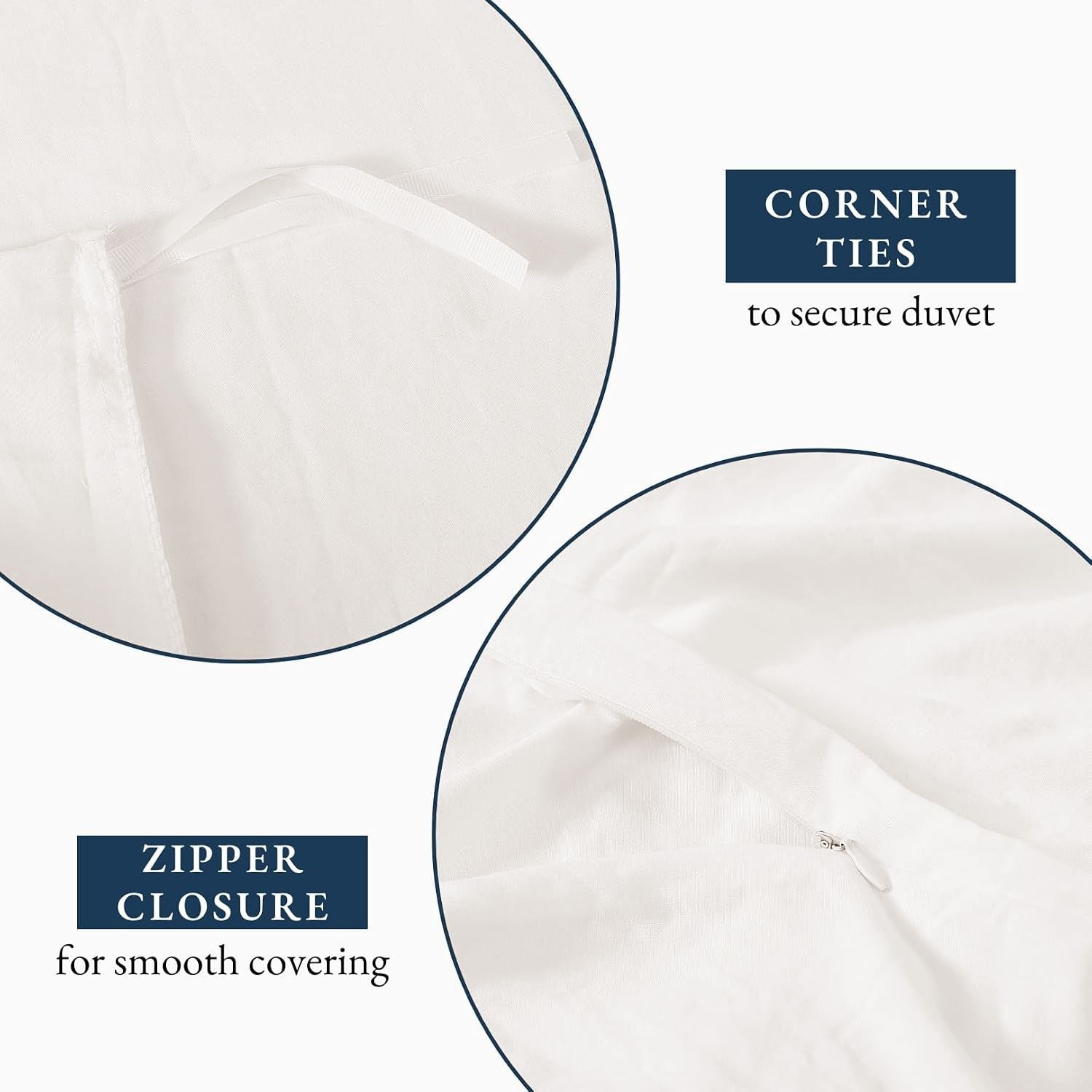 Hotel Soft Microfiber Duvet Cover Set-2000TC Quilt Cover Set & Pillowcases -1 Donna Cover Zipper Closure & 1 x Pillowcases-Breathable Bedding - Wrinkle, Fade, Stain Resistant(Raw white,Double)