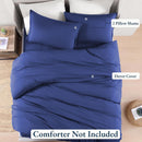 Hotel Soft Microfiber Duvet Cover Set-2000TC Quilt Cover Set & Pillowcases -1 Donna Cover Zipper Closure & 1 x Pillowcases-Breathable Bedding - Wrinkle, Fade, Stain Resistant(Royal blue,Double)