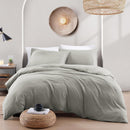 Hotel Soft Microfiber Duvet Cover Set-2000TC Quilt Cover Set & Pillowcases -1 Donna Cover Zipper Closure & 1 x Pillowcases-Breathable Bedding - Wrinkle, Fade, Stain Resistant(Grey,Double)