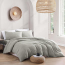 Hotel Soft Microfiber Duvet Cover Set-2000TC Quilt Cover Set & Pillowcases -1 Donna Cover Zipper Closure & 1 x Pillowcases-Breathable Bedding - Wrinkle, Fade, Stain Resistant(Grey,Double)