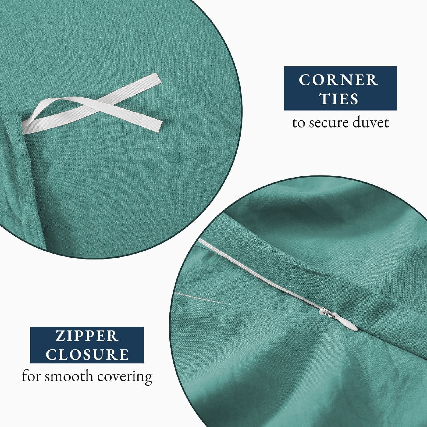 Hotel Soft Microfiber Duvet Cover Set-2000TC Quilt Cover Set & Pillowcases -1 Donna Cover Zipper Closure & 1 x Pillowcases-Breathable Bedding - Wrinkle, Fade, Stain Resistant(Biscay blue,Double)