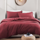 Hotel Soft Microfiber Duvet Cover Set-2000TC Quilt Cover Set & Pillowcases -1 Donna Cover Zipper Closure & 1 x Pillowcases-Breathable Bedding - Wrinkle, Fade, Stain Resistant(Red,King)