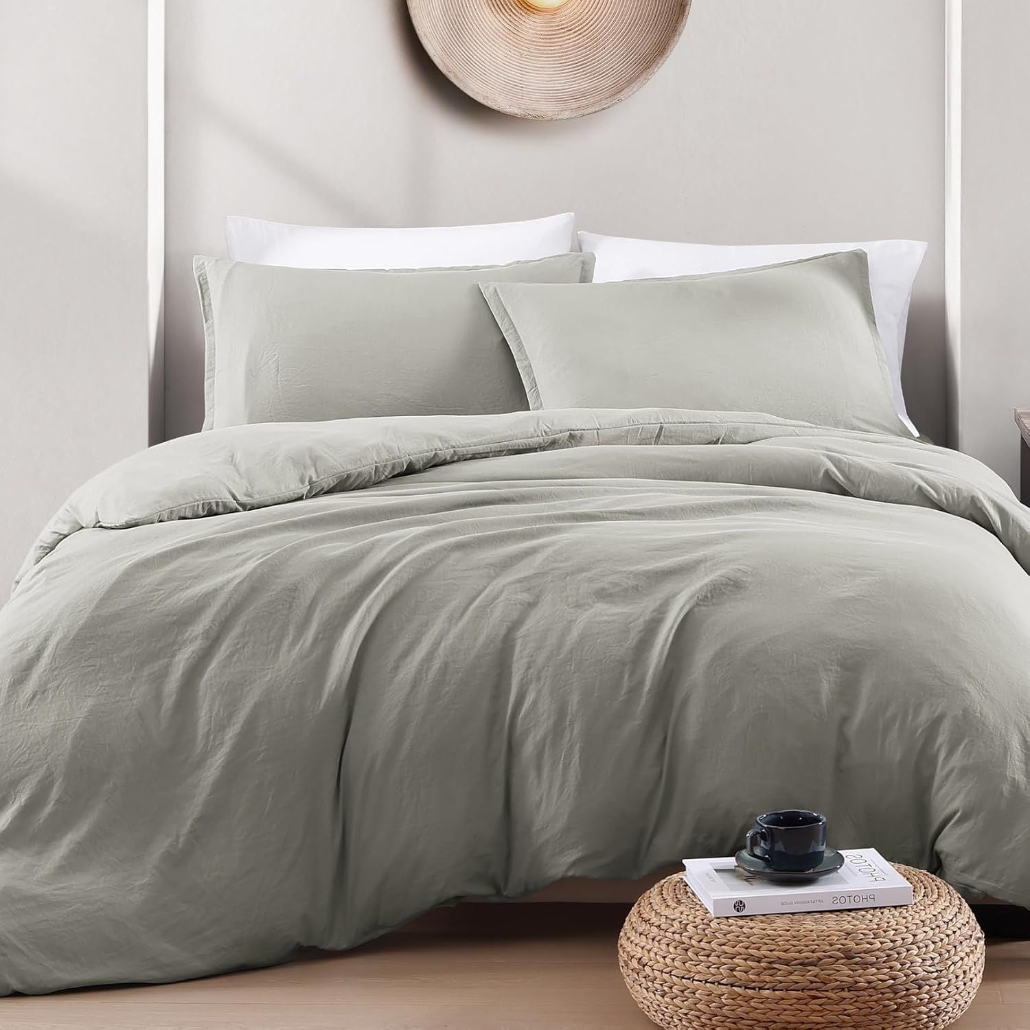 Hotel Soft Microfiber Duvet Cover Set-2000TC Quilt Cover Set & Pillowcases -1 Donna Cover Zipper Closure & 1 x Pillowcases-Breathable Bedding - Wrinkle, Fade, Stain Resistant(Grey,King)
