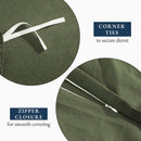 Hotel Soft Microfiber Duvet Cover Set-2000TC Quilt Cover Set & Pillowcases -1 Donna Cover Zipper Closure & 1 x Pillowcases-Breathable Bedding - Wrinkle, Fade, Stain Resistant(Olive green,King)