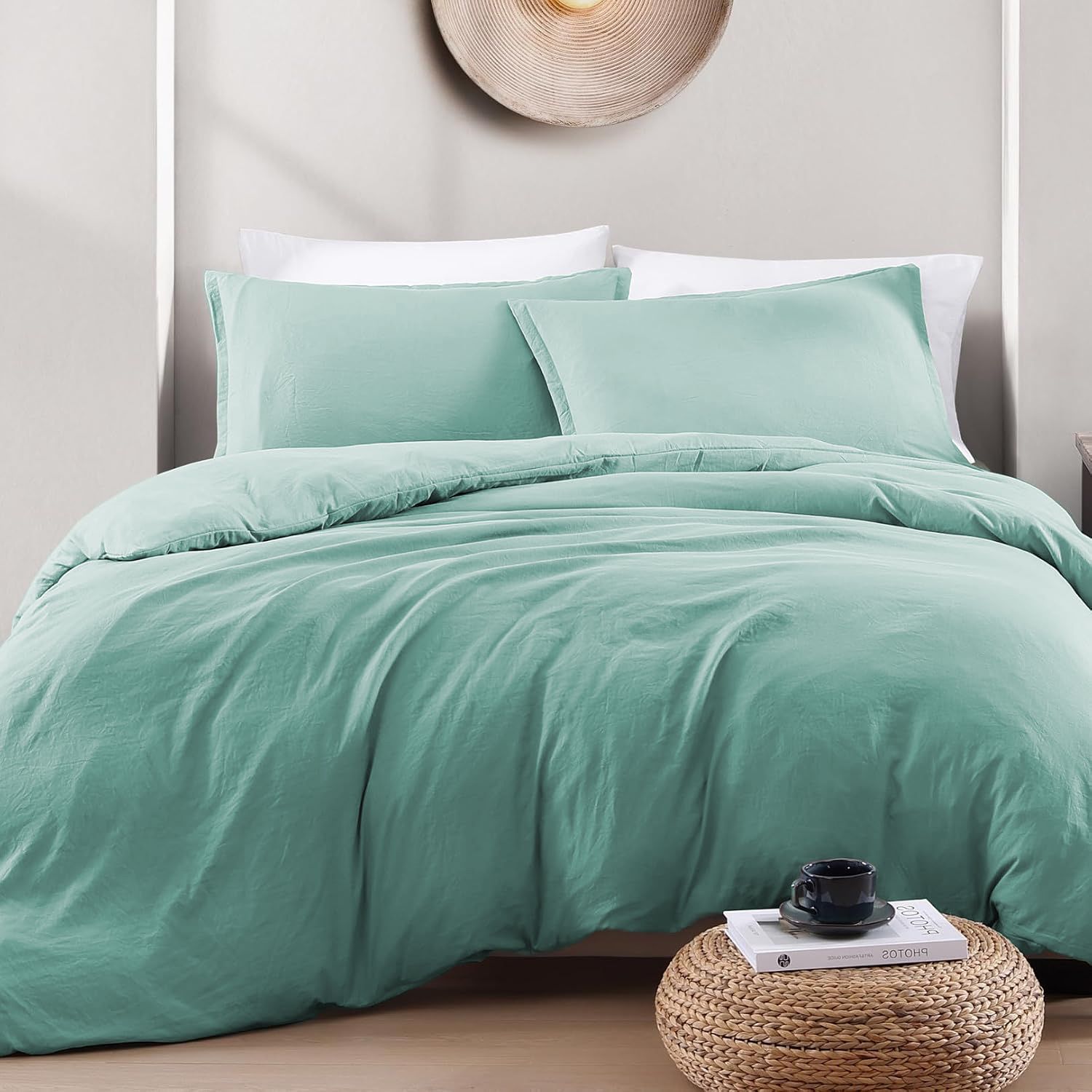 Hotel Soft Microfiber Duvet Cover Set-2000TC Quilt Cover Set & Pillowcases -1 Donna Cover Zipper Closure & 1 x Pillowcases-Breathable Bedding - Wrinkle, Fade, Stain Resistant(Ice Blue,King Single)