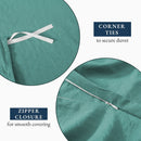 Hotel Soft Microfiber Duvet Cover Set-2000TC Quilt Cover Set & Pillowcases -1 Donna Cover Zipper Closure & 1 x Pillowcases-Breathable Bedding - Wrinkle, Fade, Stain Resistant(Biscay blue,King Single)