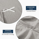 Hotel Soft Microfiber Duvet Cover Set-2000TC Quilt Cover Set & Pillowcases -1 Donna Cover Zipper Closure & 1 x Pillowcases-Breathable Bedding - Wrinkle, Fade, Stain Resistant(Silver-gray,King Single)
