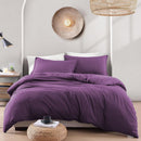 Hotel Soft Microfiber Duvet Cover Set-2000TC Quilt Cover Set & Pillowcases -1 Donna Cover Zipper Closure & 1 x Pillowcases-Breathable Bedding - Wrinkle, Fade, Stain Resistant(Purple,King Single)