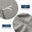 Hotel Soft Microfiber Duvet Cover Set-2000TC Quilt Cover Set & Pillowcases -1 Donna Cover Zipper Closure & 1 x Pillowcases-Breathable Bedding - Wrinkle, Fade, Stain Resistant(Grey,Queen)