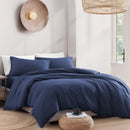 Hotel Soft Microfiber Duvet Cover Set-2000TC Quilt Cover Set & Pillowcases -1 Donna Cover Zipper Closure & 1 x Pillowcases-Breathable Bedding - Wrinkle, Fade, Stain Resistant(Navy,Queen)