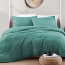 Hotel Soft Microfiber Duvet Cover Set-2000TC Quilt Cover Set & Pillowcases -1 Donna Cover Zipper Closure & 1 x Pillowcases-Breathable Bedding - Wrinkle, Fade, Stain Resistant(Biscay blue,Queen)