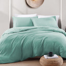 Hotel Soft Microfiber Duvet Cover Set-2000TC Quilt Cover Set & Pillowcases -1 Donna Cover Zipper Closure & 1 x Pillowcases-Breathable Bedding - Wrinkle, Fade, Stain Resistant(Ice Blue,Single)