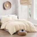 Hotel Soft Microfiber Duvet Cover Set-2000TC Quilt Cover Set & Pillowcases -1 Donna Cover Zipper Closure & 1 x Pillowcases-Breathable Bedding - Wrinkle, Fade, Stain Resistant(Cream White,Super King)
