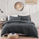 Hotel Soft Microfiber Duvet Cover Set-2000TC Quilt Cover Set & Pillowcases -1 Donna Cover Zipper Closure & 1 x Pillowcases-Breathable Bedding - Wrinkle, Fade, Stain Resistant(Dark gray,Super King)