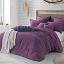 Hotel Soft Microfiber Duvet Cover Set-2000TC Quilt Cover Set & Pillowcases -1 Donna Cover Zipper Closure & 1 x Pillowcases-Breathable Bedding - Wrinkle, Fade, Stain Resistant(Purple,Super King)