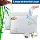 Waterproof Bamboo Pillow Protector Cover,100% Bug Water Proof Zippered Pillow Cases Standard/Queen Size ( 2 Pack,Green,48cm x 74cm)