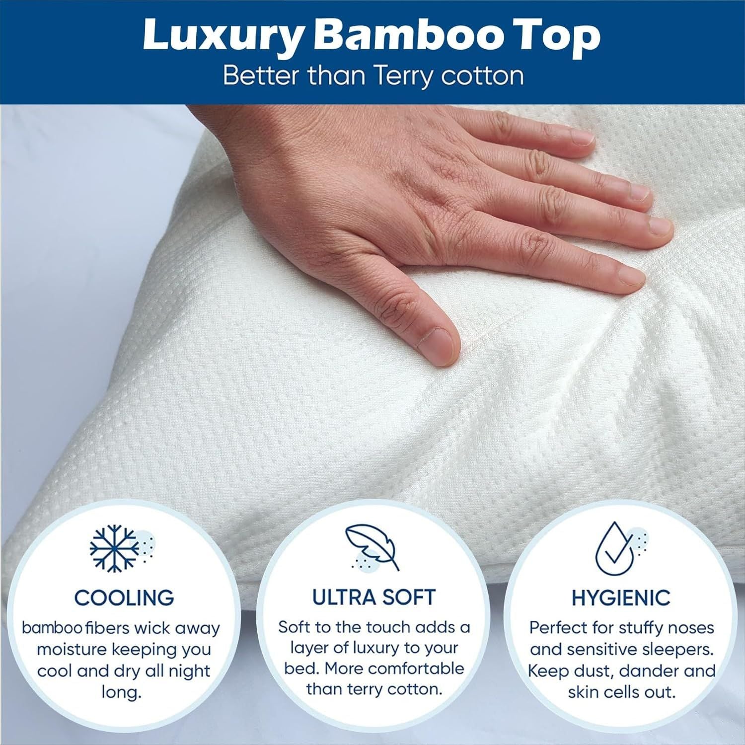 Waterproof Bamboo Pillow Protector Cover,100% Bug Water Proof Zippered Pillow Cases Standard/Queen Size ( 2 Pack,Green,48cm x 74cm)