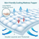 1000GSM Mattress Topper Viscose Derived from Bamboo, Thick Pillowtop Fitted Mattress Cover with 45cm Deep Skirt - Machine Washable Hypoallergenic(Double,white)