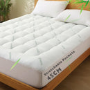 800GSM Mattress Topper Viscose Derived from Bamboo, Thick Pillowtop Fitted Mattress Cover with 45cm Deep Skirt - Machine Washable Hypoallergenic（King Single,Green）