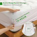 800GSM Mattress Topper Viscose Derived from Bamboo, Thick Pillowtop Fitted Mattress Cover with 45cm Deep Skirt - Machine Washable Hypoallergenic（King Single,Green）