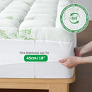 800GSM Mattress Topper Viscose Derived from Bamboo, Thick Pillowtop Fitted Mattress Cover with 45cm Deep Skirt - Machine Washable Hypoallergenic（Single,Green）