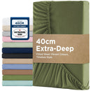 2000TC Hotel Quality Fitted Sheets - 2 Piece Fitted Sheets  -Breathable Bedding - Wrinkle, Fade, Stain Resistant- 16inch/40cm Deep Pocket Fitted Bed Sheets-Wrinkle and Fade Resistant,(Olive green,Double)
