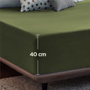 2000TC Hotel Quality Fitted Sheets - 2 Piece Fitted Sheets  -Breathable Bedding - Wrinkle, Fade, Stain Resistant- 16inch/40cm Deep Pocket Fitted Bed Sheets-Wrinkle and Fade Resistant,(Olive green,Double)