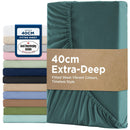 2000TC Hotel Quality Fitted Sheets - 2 Piece Fitted Sheets  -Breathable Bedding - Wrinkle, Fade, Stain Resistant- 16inch/40cm Deep Pocket Fitted Bed Sheets-Wrinkle and Fade Resistant,(Biscay blue,Double)