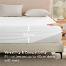 2000TC Hotel Quality Fitted Sheets - 2 Piece Fitted Sheets  -Breathable Bedding - Wrinkle, Fade, Stain Resistant- 16inch/40cm Deep Pocket Fitted Bed Sheets-Wrinkle and Fade Resistant,(White,King Single)