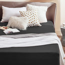 2000TC Hotel Quality Fitted Sheets - 2 Piece Fitted Sheets  -Breathable Bedding - Wrinkle, Fade, Stain Resistant- 16inch/40cm Deep Pocket Fitted Bed Sheets-Wrinkle and Fade Resistant,(Black,King Single)