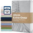 2000TC Hotel Quality Fitted Sheets - 2 Piece Fitted Sheets  -Breathable Bedding - Wrinkle, Fade, Stain Resistant- 16inch/40cm Deep Pocket Fitted Bed Sheets-Wrinkle and Fade Resistant,(Silver-gray,King Single)