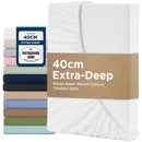 2000TC Hotel Quality Fitted Sheets - 2 Piece Fitted Sheets  -Breathable Bedding - Wrinkle, Fade, Stain Resistant- 16inch/40cm Deep Pocket Fitted Bed Sheets-Wrinkle and Fade Resistant,(White,Queen)