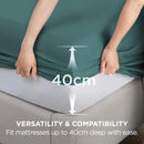 2000TC Hotel Quality Fitted Sheets - 2 Piece Fitted Sheets  -Breathable Bedding - Wrinkle, Fade, Stain Resistant- 16inch/40cm Deep Pocket Fitted Bed Sheets-Wrinkle and Fade Resistant,(Biscay blue,Queen)