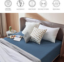 2000TC Hotel Quality Fitted Sheets - 2 Piece Fitted Sheets  -Breathable Bedding - Wrinkle, Fade, Stain Resistant- 16inch/40cm Deep Pocket Fitted Bed Sheets-Wrinkle and Fade Resistant,(Navy,Single)