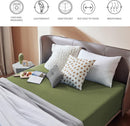 2000TC Hotel Quality Fitted Sheets - 2 Piece Fitted Sheets  -Breathable Bedding - Wrinkle, Fade, Stain Resistant- 16inch/40cm Deep Pocket Fitted Bed Sheets-Wrinkle and Fade Resistant,(Olive green,Super King)