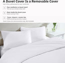 Hotel Soft Microfiber Duvet Cover Set-2000TC Quilt Cover Set & Pillowcases -1 Donna Cover Zipper Closure & 1 x Pillowcases-Breathable Bedding - Wrinkle, Fade, Stain Resistant(White,Double)