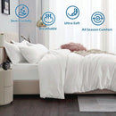 Hotel Soft Microfiber Duvet Cover Set-2000TC Quilt Cover Set & Pillowcases -1 Donna Cover Zipper Closure & 1 x Pillowcases-Breathable Bedding - Wrinkle, Fade, Stain Resistant(Raw white,Double)