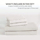 Hotel Soft Microfiber Duvet Cover Set-2000TC Quilt Cover Set & Pillowcases -1 Donna Cover Zipper Closure & 1 x Pillowcases-Breathable Bedding - Wrinkle, Fade, Stain Resistant(Raw white,Double)