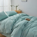 Hotel Soft Microfiber Duvet Cover Set-2000TC Quilt Cover Set & Pillowcases -1 Donna Cover Zipper Closure & 1 x Pillowcases-Breathable Bedding - Wrinkle, Fade, Stain Resistant(Ice Blue,Double)