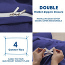 Hotel Soft Microfiber Duvet Cover Set-2000TC Quilt Cover Set & Pillowcases -1 Donna Cover Zipper Closure & 1 x Pillowcases-Breathable Bedding - Wrinkle, Fade, Stain Resistant(Royal blue,Double)