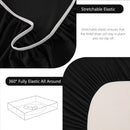 Hotel Soft Bed Sheet Set- Bedding Sheets & Pillowcases -Breathable Bedding - Wrinkle, Fade, Stain Resistant-Deep Pocket Flat Fitted Bed Sheet Set(Black,Double)