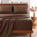 Hotel Soft Bed Sheet Set- Bedding Sheets & Pillowcases -Breathable Bedding - Wrinkle, Fade, Stain Resistant-Deep Pocket Flat Fitted Bed Sheet Set(Chocolate,Double)